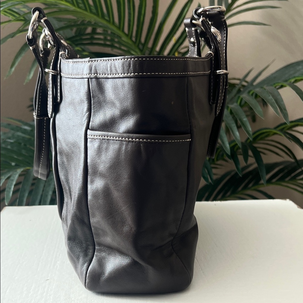 Coach Dark Brown Leather Shoulder Bag - Picture 8 of 13